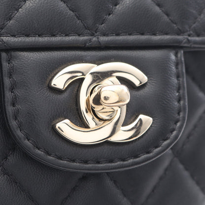 マトラッセ ハート チェーンショルダーバッグ ラムスキン ブラック ゴールド金具 シャネル バッグ CHANEL