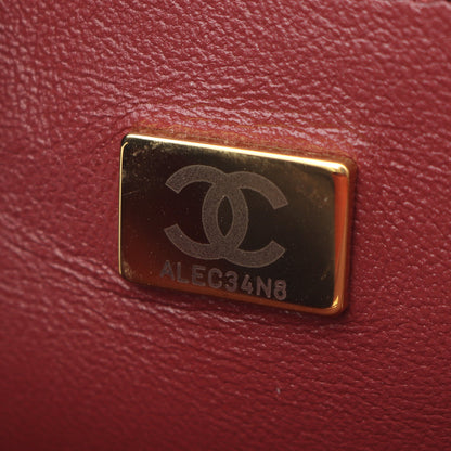 マトラッセ ハート チェーンショルダーバッグ ラムスキン ブラック ゴールド金具 シャネル バッグ CHANEL