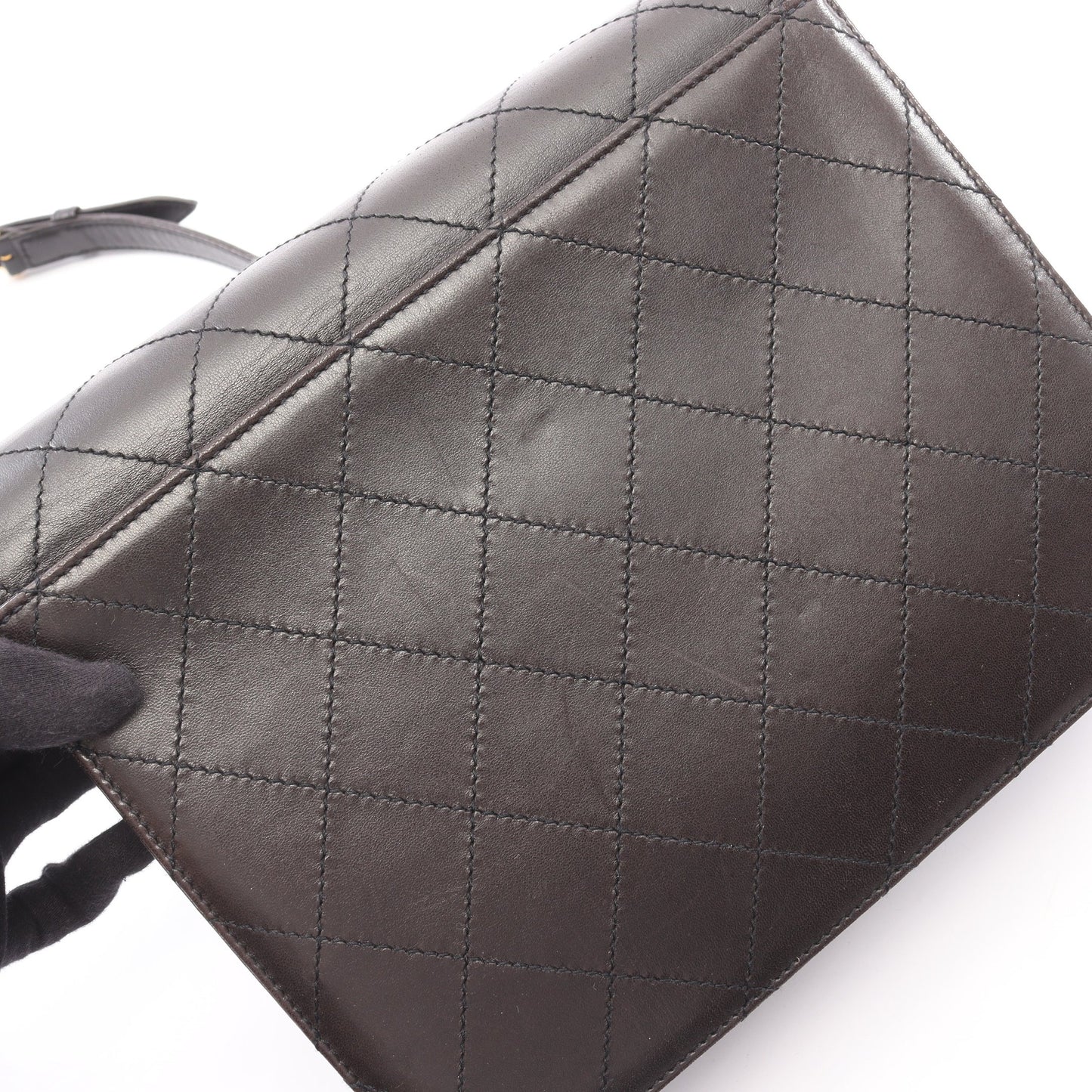 マトラッセ ショルダーバッグ ラムスキン ブラック ゴールド金具 シャネル バッグ CHANEL
