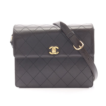 マトラッセ ショルダーバッグ ラムスキン ブラック ゴールド金具 シャネル バッグ CHANEL