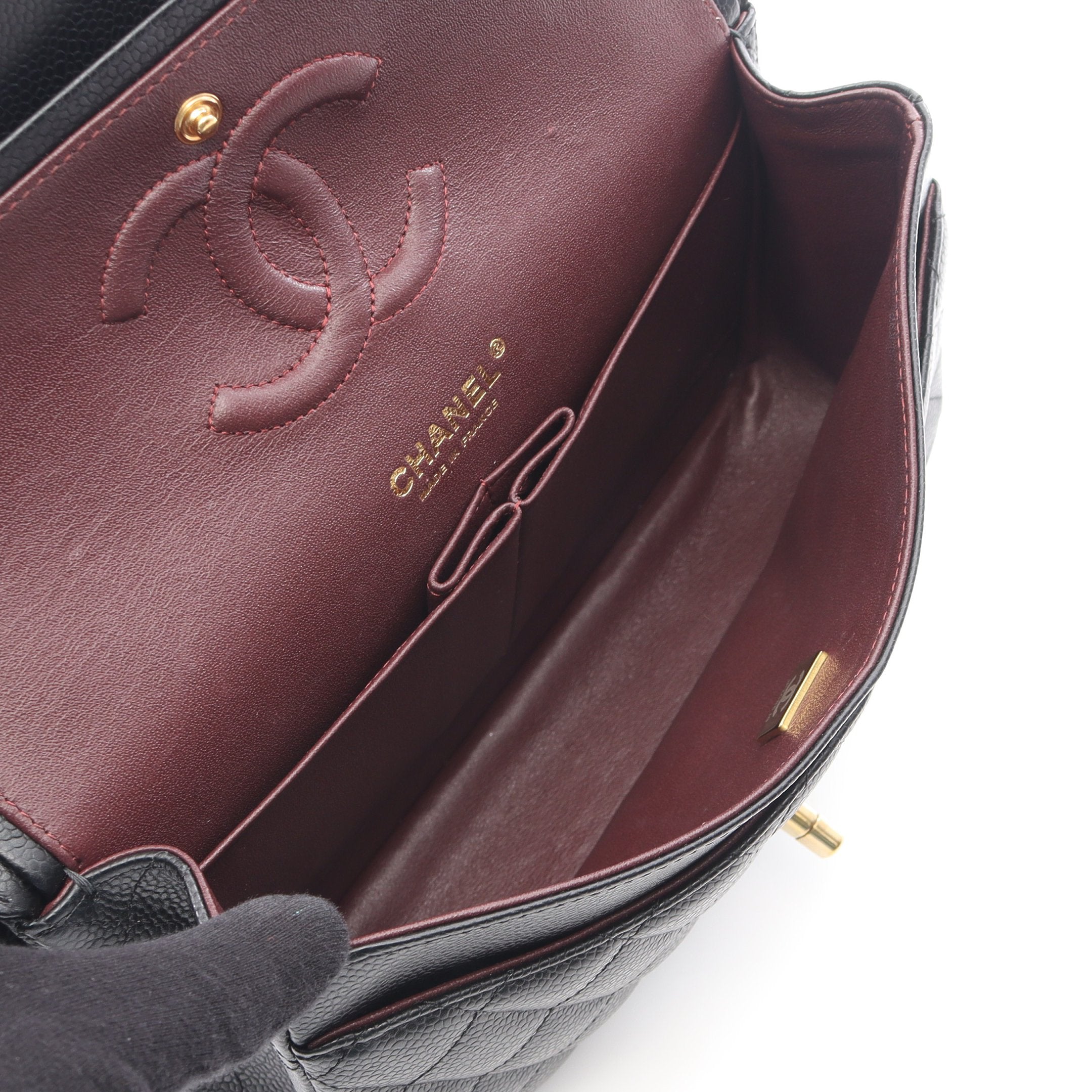 ★SALE【5db3319】シャネル ショルダーバッグ マトラッセ Wフラップ Wチェーン キャビアスキン ブラック ゴールド金具【中古】レディース マトラッセ Wフラップ Wチェーンショルダーバッグ キャビアスキン
