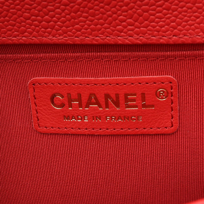ボーイシャネル チェーンショルダーバッグ キャビアスキン レッド ゴールド金具 シャネル バッグ CHANEL