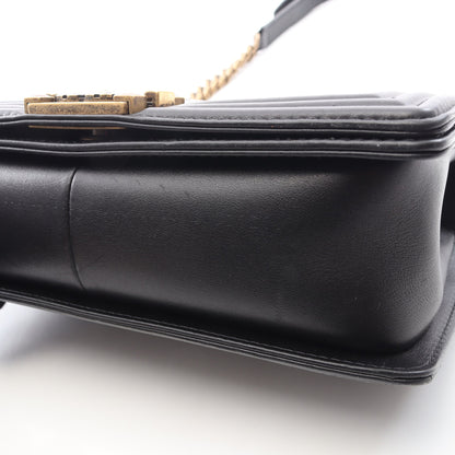 ボーイシャネル チェーンショルダーバッグ ラムスキン ブラック ゴールド金具 シャネル バッグ CHANEL