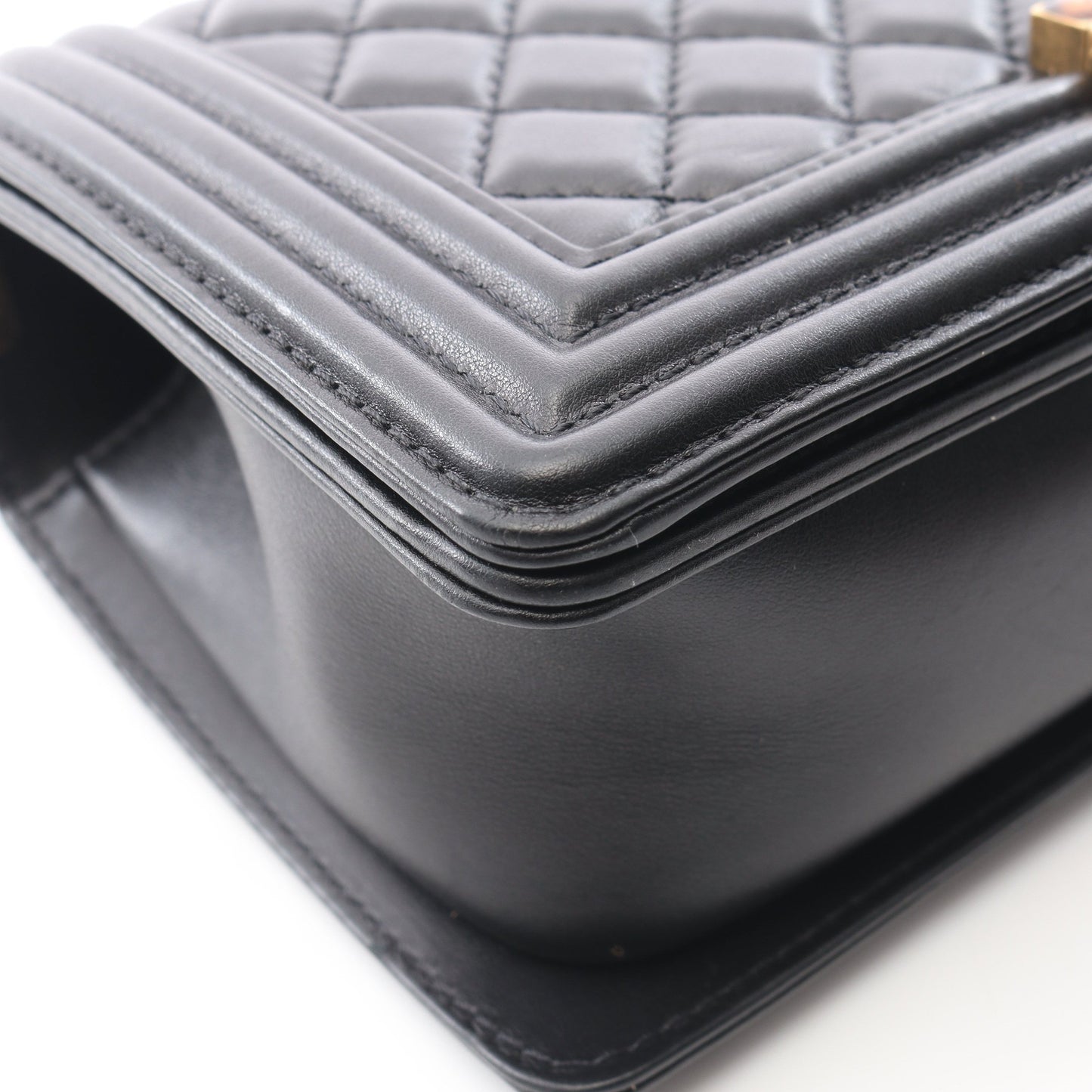 ボーイシャネル チェーンショルダーバッグ ラムスキン ブラック ゴールド金具 シャネル バッグ CHANEL