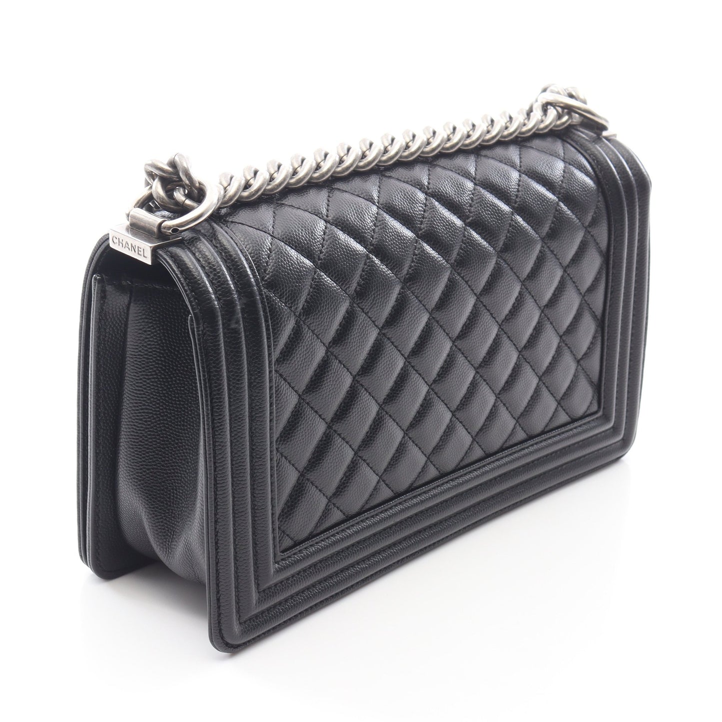 ボーイシャネル チェーンショルダーバッグ キャビアスキン ブラック アンティークシルバー金具 シャネル バッグ CHANEL
