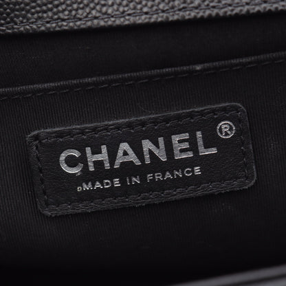 ボーイシャネル チェーンショルダーバッグ キャビアスキン ブラック アンティークシルバー金具 シャネル バッグ CHANEL