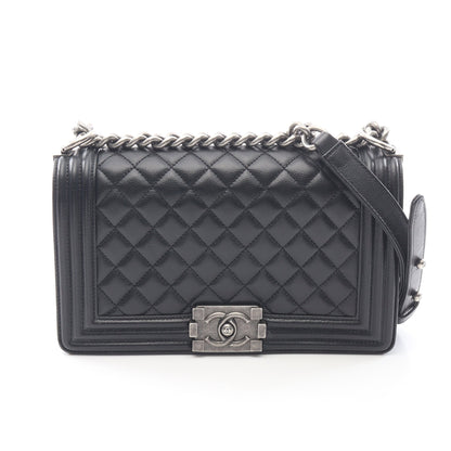 ボーイシャネル チェーンショルダーバッグ キャビアスキン ブラック アンティークシルバー金具 シャネル バッグ CHANEL