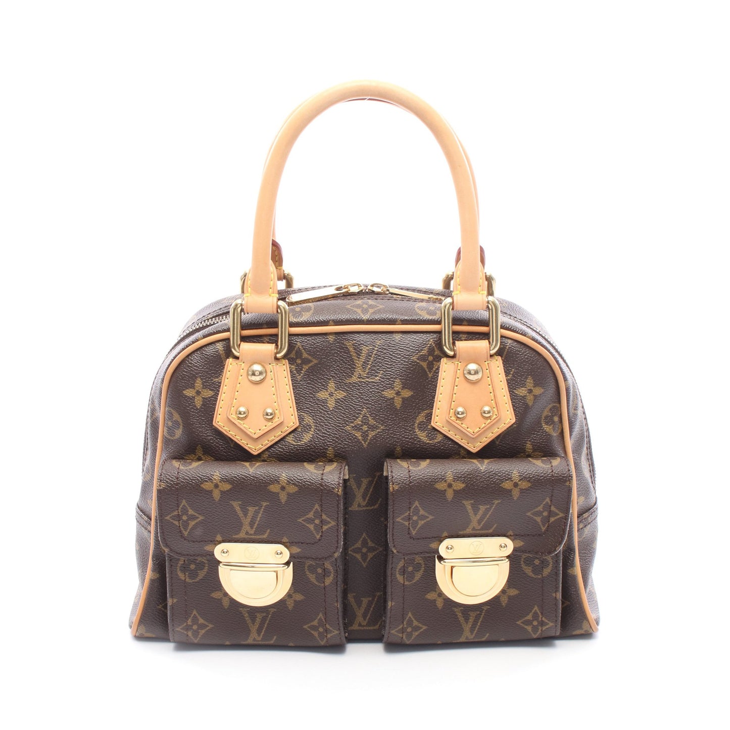 マンハッタンPM モノグラム ハンドバッグ PVC レザー ブラウン ルイヴィトン バッグ LOUIS VUITTON