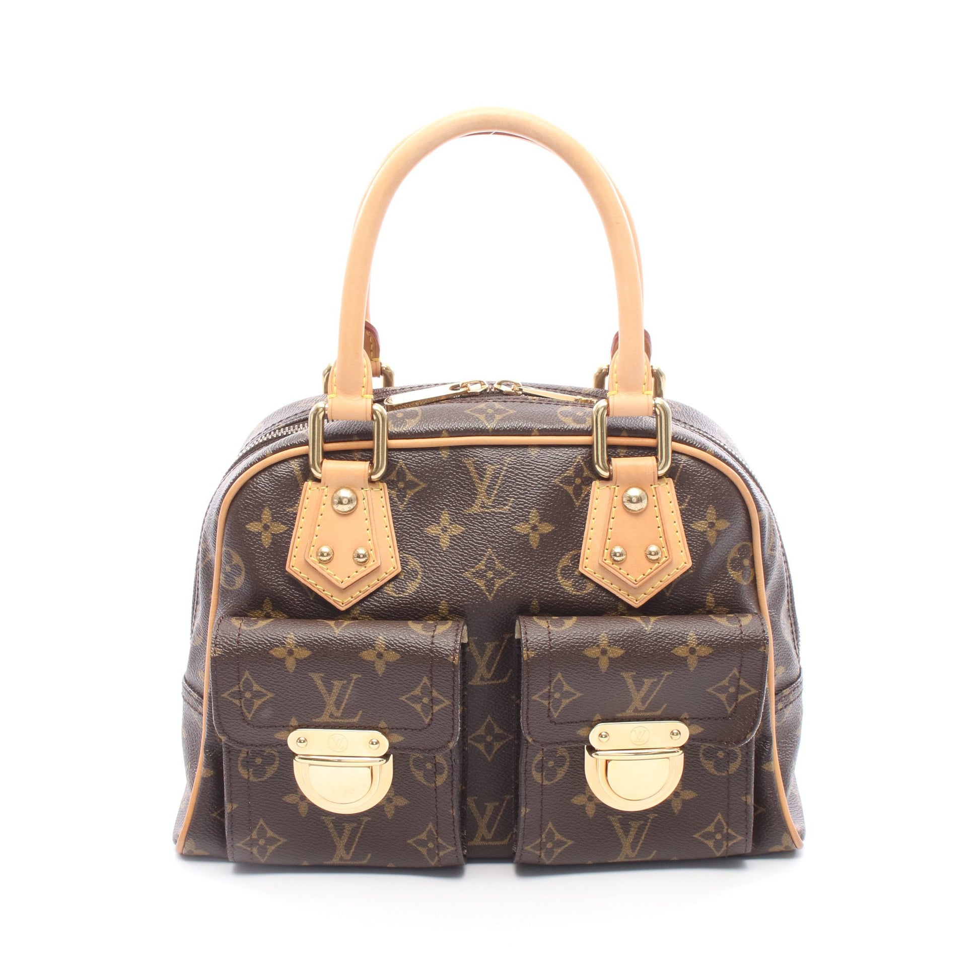 マンハッタンPM モノグラム ハンドバッグ PVC レザー ブラウン ルイヴィトン バッグ LOUIS VUITTON