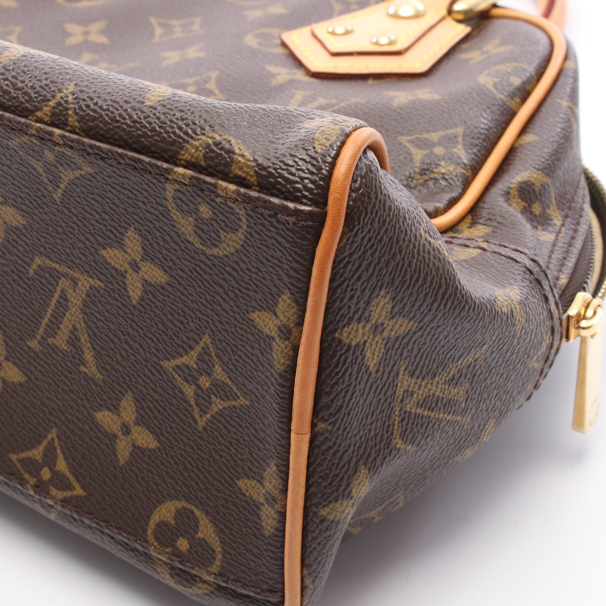 マンハッタンPM モノグラム ハンドバッグ PVC レザー ブラウン ルイヴィトン バッグ LOUIS VUITTON