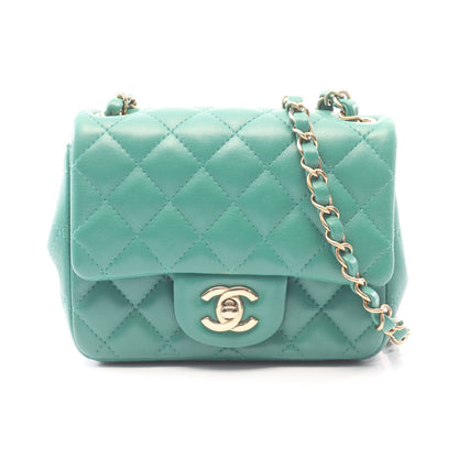 ミニマトラッセ チェーンショルダーバッグ ラムスキン グリーン ゴールド金具 シャネル バッグ CHANEL