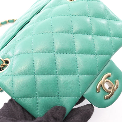 ミニマトラッセ チェーンショルダーバッグ ラムスキン グリーン ゴールド金具 シャネル バッグ CHANEL