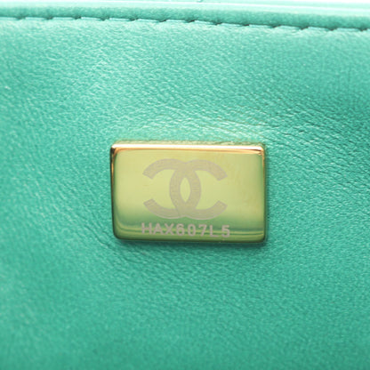ミニマトラッセ チェーンショルダーバッグ ラムスキン グリーン ゴールド金具 シャネル バッグ CHANEL