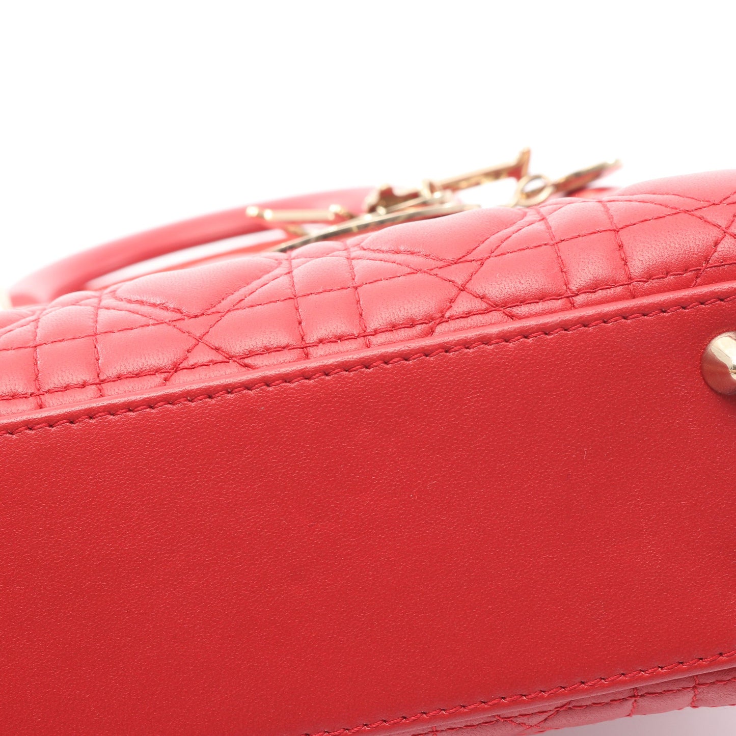 LADY DIOR MY ABCDIOR レディディオール スモール ハートカナージュ 2WAY ハンドバッグ レザー レッド クリスチャンディオール バッグ Christian Dior