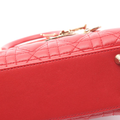 LADY DIOR MY ABCDIOR レディディオール スモール ハートカナージュ 2WAY ハンドバッグ レザー レッド クリスチャンディオール バッグ Christian Dior