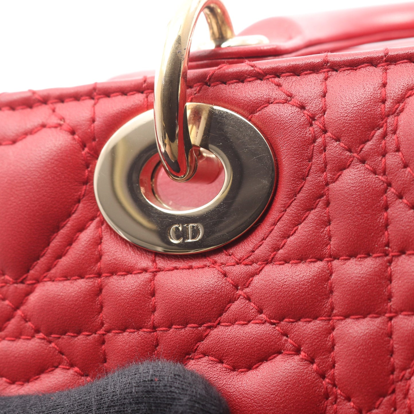 LADY DIOR MY ABCDIOR レディディオール スモール ハートカナージュ 2WAY ハンドバッグ レザー レッド クリスチャンディオール バッグ Christian Dior