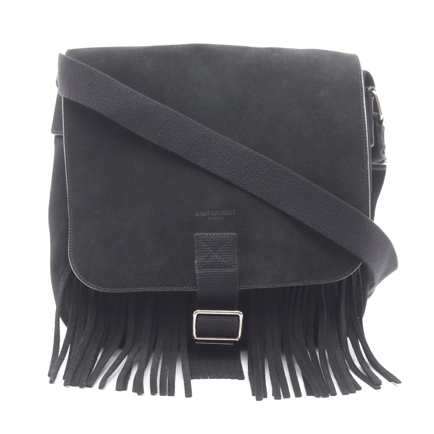 フリンジ ショルダーバッグ スエード ブラック サンローランパリ バッグ SAINT LAURENT PARIS