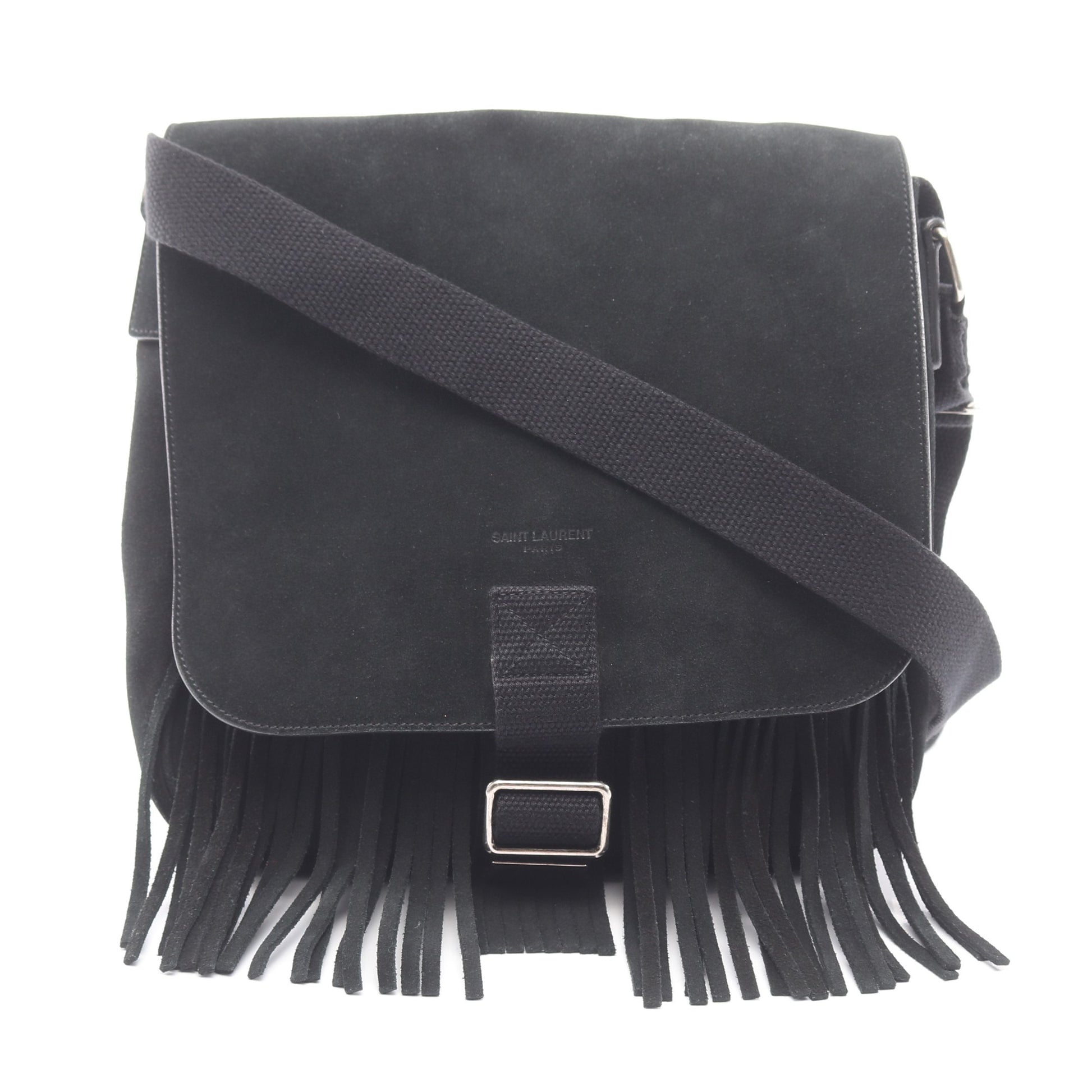 フリンジ ショルダーバッグ スエード ブラック サンローランパリ バッグ SAINT LAURENT PARIS