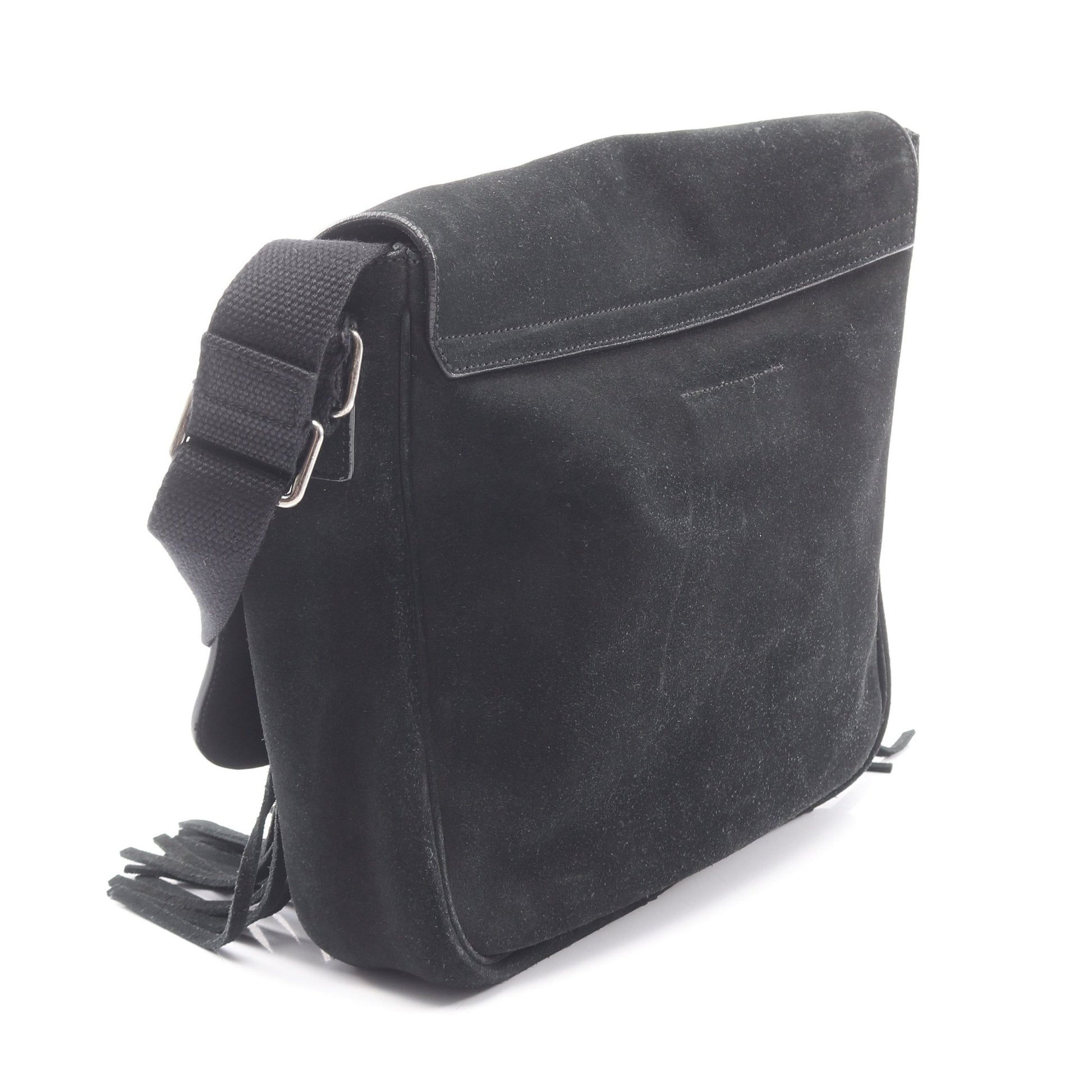 フリンジ ショルダーバッグ スエード ブラック サンローランパリ バッグ SAINT LAURENT PARIS
