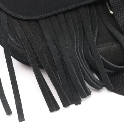 フリンジ ショルダーバッグ スエード ブラック サンローランパリ バッグ SAINT LAURENT PARIS