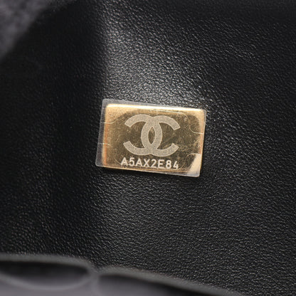 マトラッセ Wフラップ ピンクゴールド金具 Wチェーンショルダーバッグ ラムスキン ブラック シャネル バッグ CHANEL