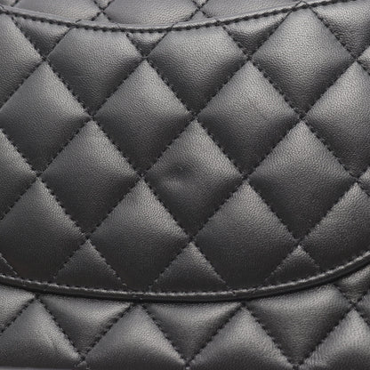 マトラッセ Wフラップ ピンクゴールド金具 Wチェーンショルダーバッグ ラムスキン ブラック シャネル バッグ CHANEL