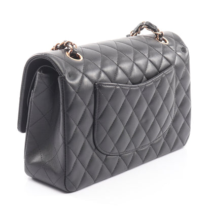 マトラッセ Wフラップ ピンクゴールド金具 Wチェーンショルダーバッグ ラムスキン ブラック シャネル バッグ CHANEL