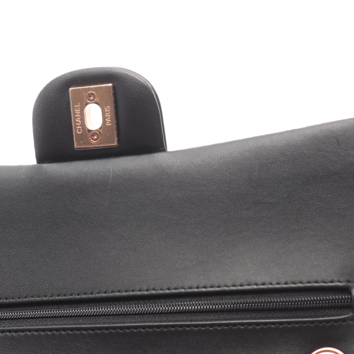 マトラッセ Wフラップ ピンクゴールド金具 Wチェーンショルダーバッグ ラムスキン ブラック シャネル バッグ CHANEL