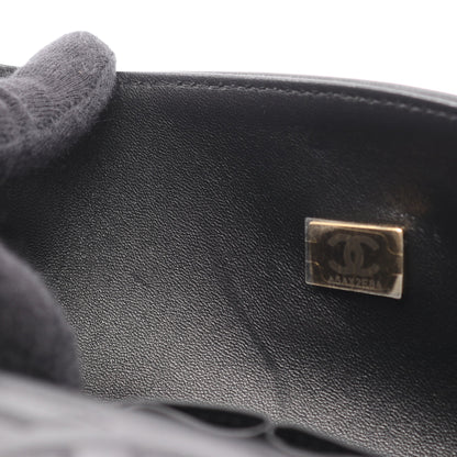 マトラッセ Wフラップ ピンクゴールド金具 Wチェーンショルダーバッグ ラムスキン ブラック シャネル バッグ CHANEL