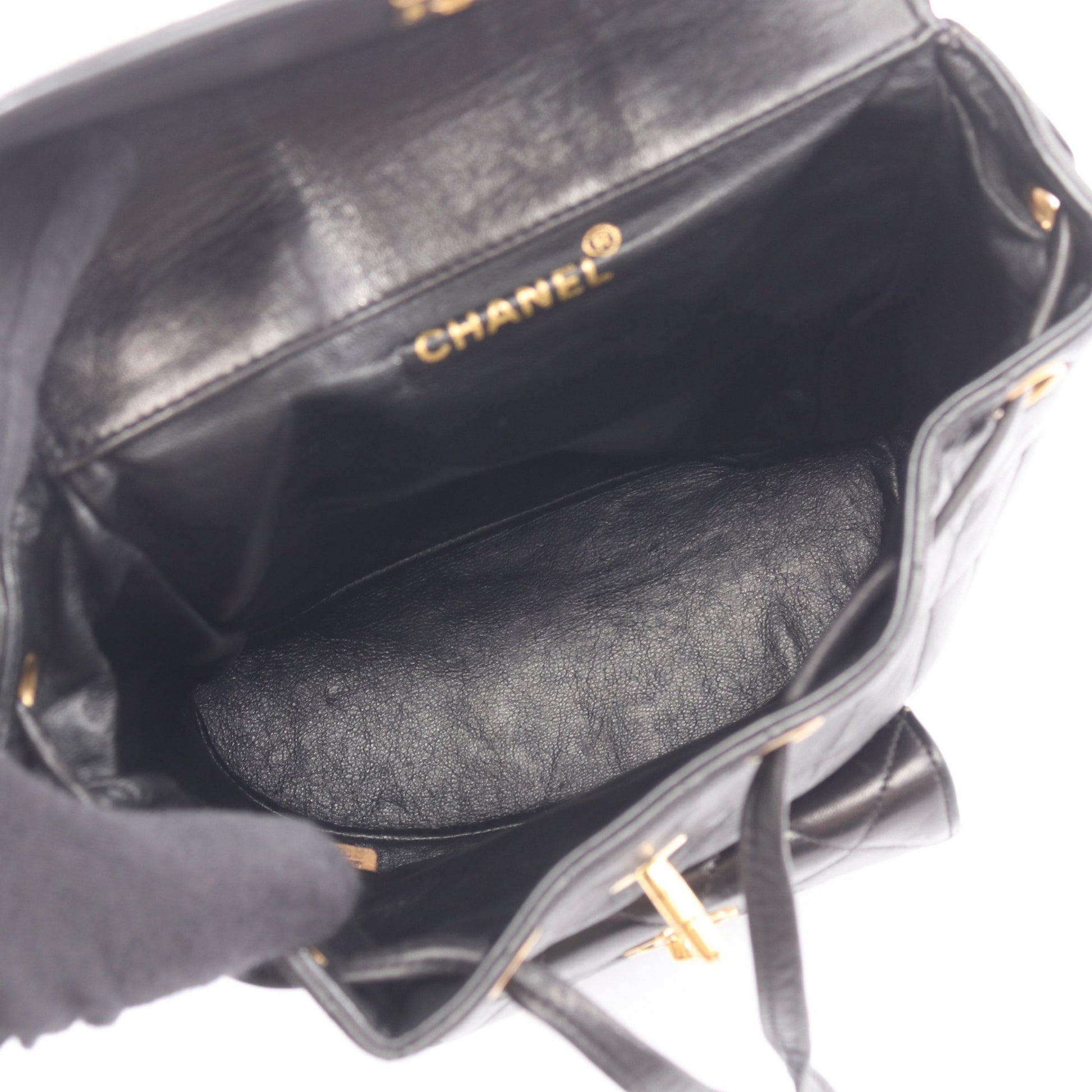 マトラッセ バックパック リュックサック ラムスキン ブラック ゴールド金具 シャネル バッグ CHANEL