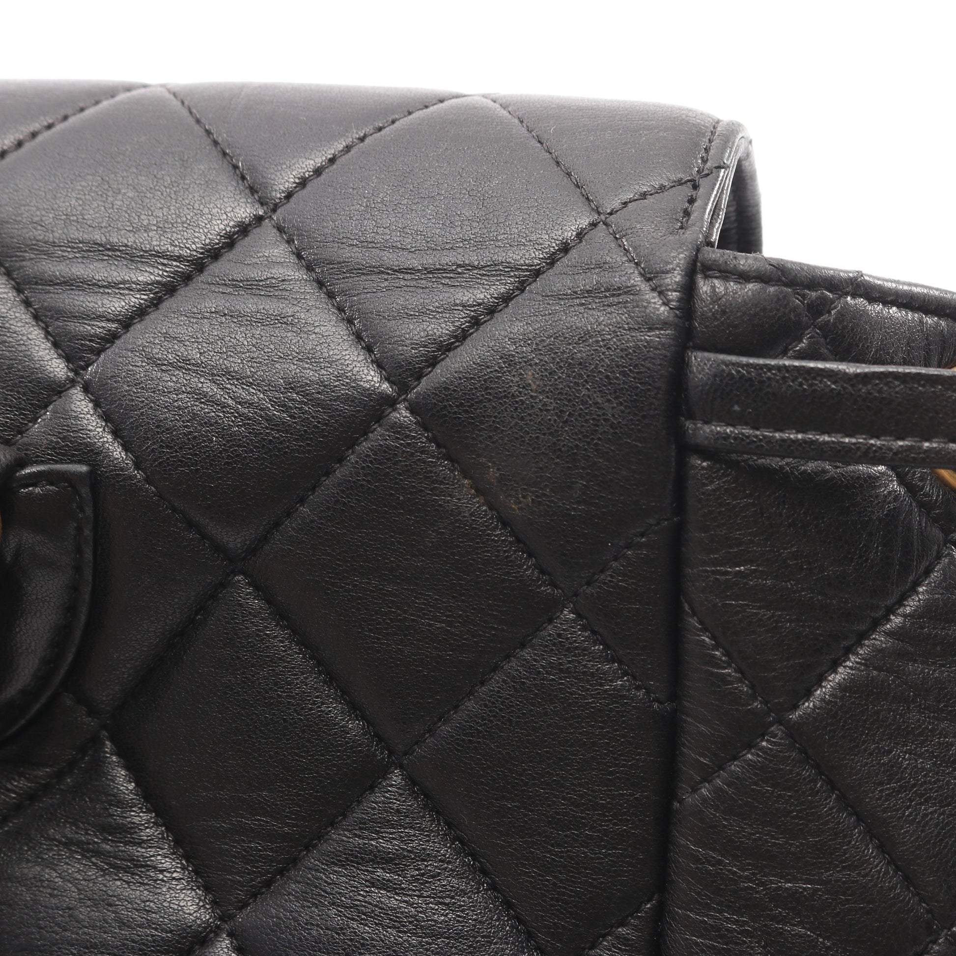 マトラッセ バックパック リュックサック ラムスキン ブラック ゴールド金具 シャネル バッグ CHANEL