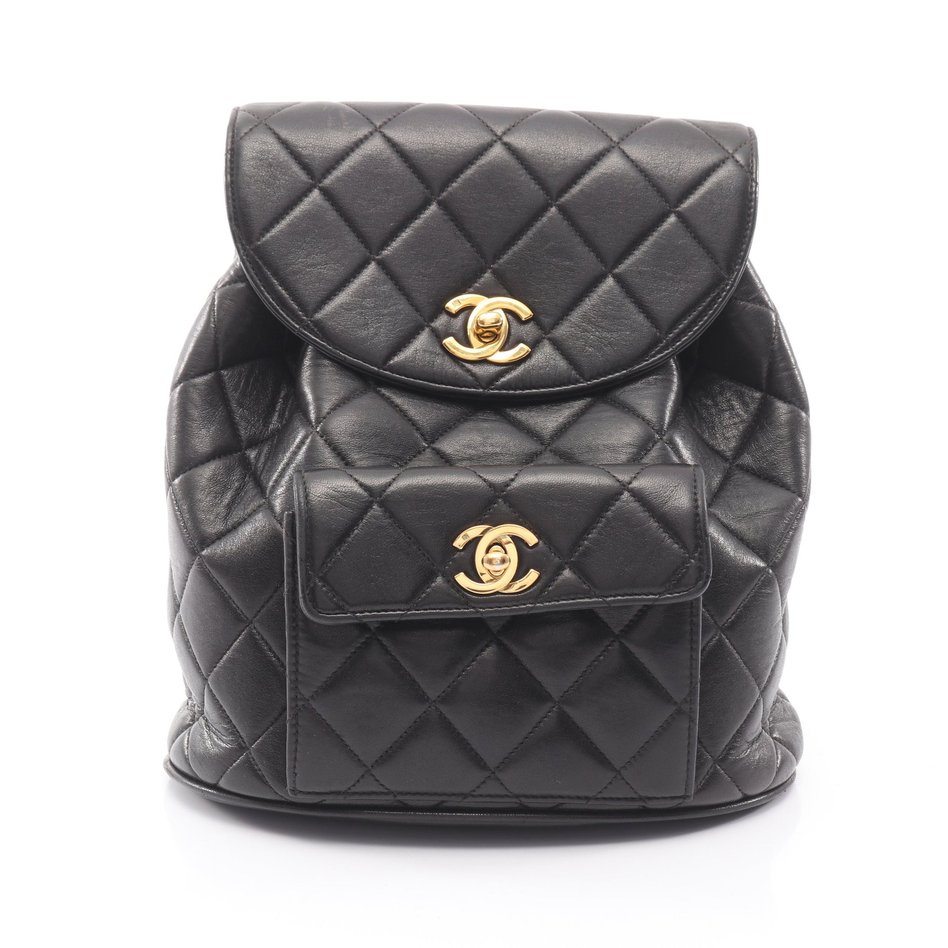 マトラッセ バックパック リュックサック ラムスキン ブラック ゴールド金具 シャネル バッグ CHANEL