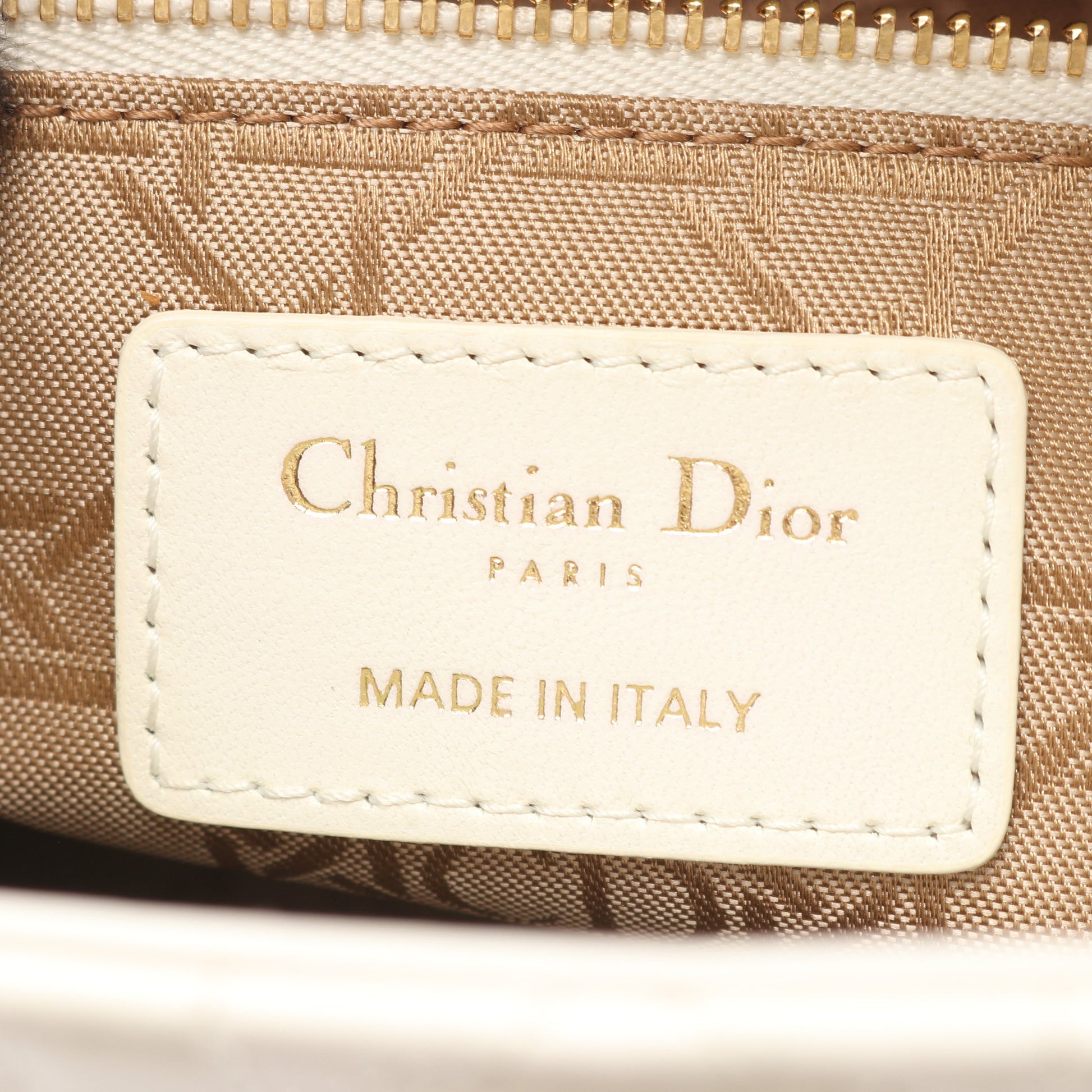 LADY DIOR MY ABCDIOR レディディオール スモール カナージュ 2WAY ハンドバッグ レザー ホワイト クリスチャンディオール バッグ Christian Dior