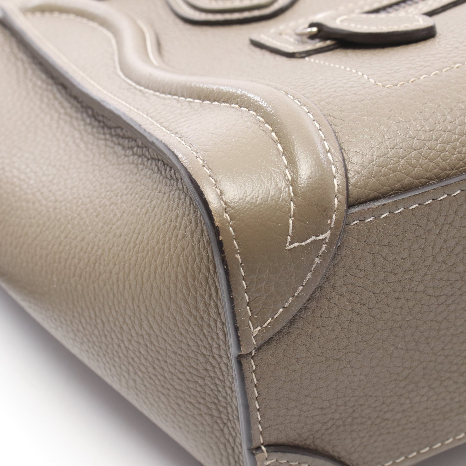 ラゲージ ナノショッパー 2WAY ハンドバッグ レザー グレーブラウン セリーヌ バッグ CELINE