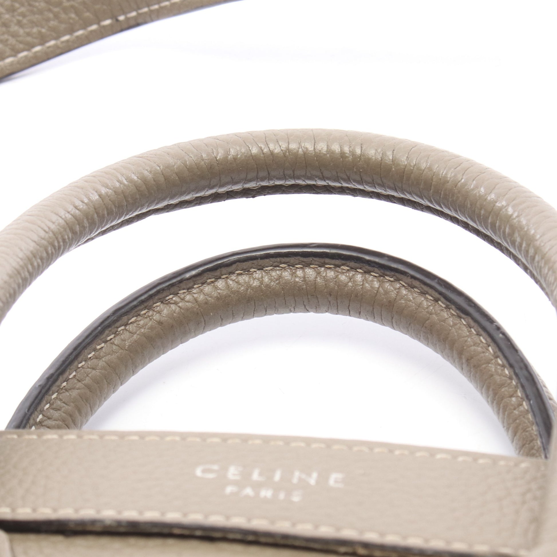 ラゲージ ナノショッパー 2WAY ハンドバッグ レザー グレーブラウン セリーヌ バッグ CELINE