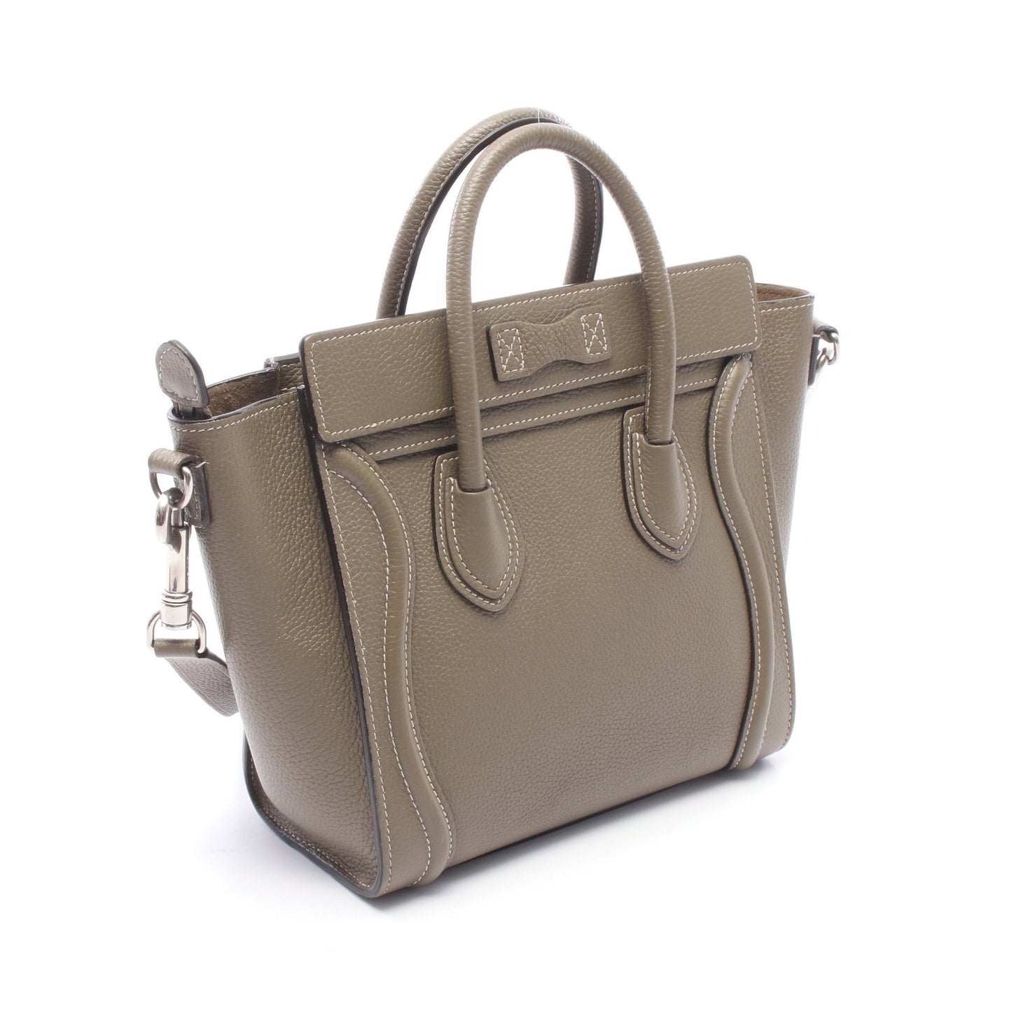 ラゲージ ナノショッパー 2WAY ハンドバッグ レザー グレーブラウン セリーヌ バッグ CELINE