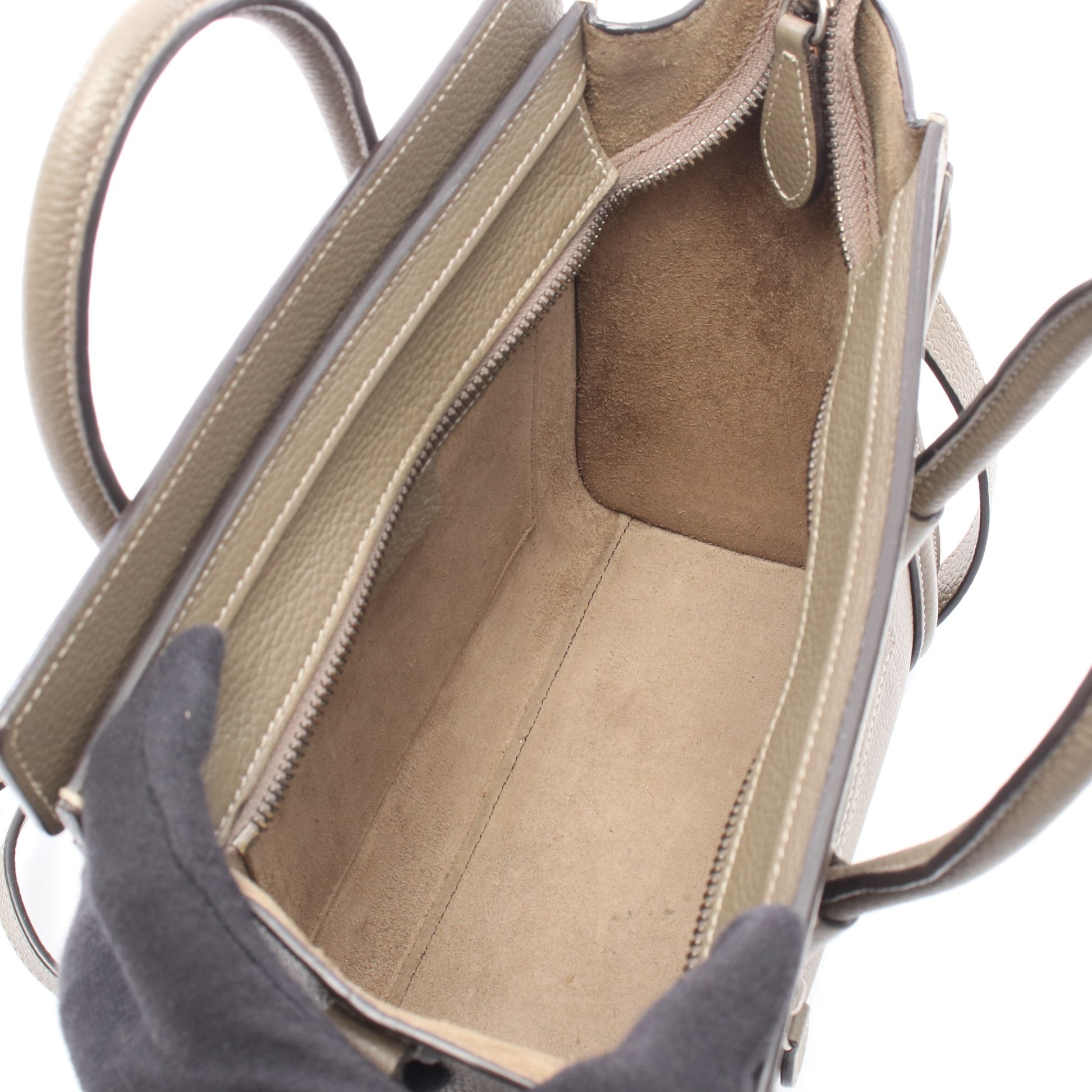 ラゲージ ナノショッパー 2WAY ハンドバッグ レザー グレーブラウン セリーヌ バッグ CELINE