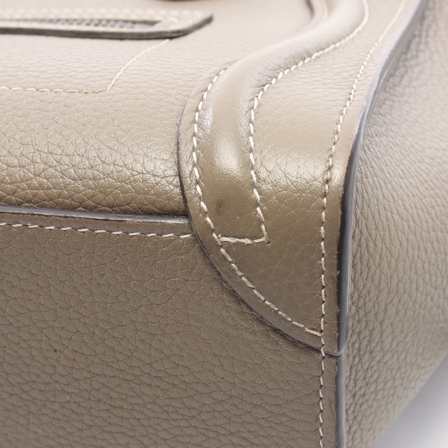 ラゲージ ナノショッパー 2WAY ハンドバッグ レザー グレーブラウン セリーヌ バッグ CELINE