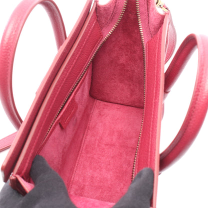 ラゲージ ナノショッパー 2WAY ハンドバッグ レザー ピンクパープル セリーヌ バッグ CELINE