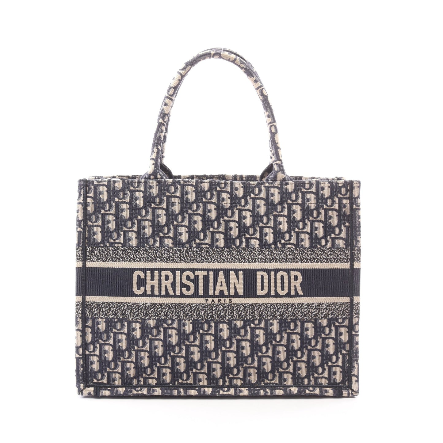 BOOK TOTE ブックトート ミディアム ハンドバッグ トートバッグ キャンバス ベージュ ネイビー クリスチャンディオール バッグ Christian Dior
