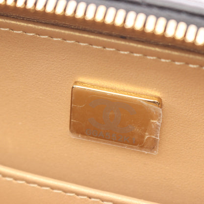 マトラッセ バニティバッグ 2WAY チェーンショルダーバッグ ラムスキン ブラック ゴールド ゴールド金具 シャネル バッグ CHANEL