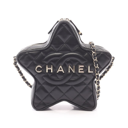 マトラッセ 星型 チェーンショルダーバッグ ラムスキン ブラック ゴールド金具 シャネル バッグ CHANEL