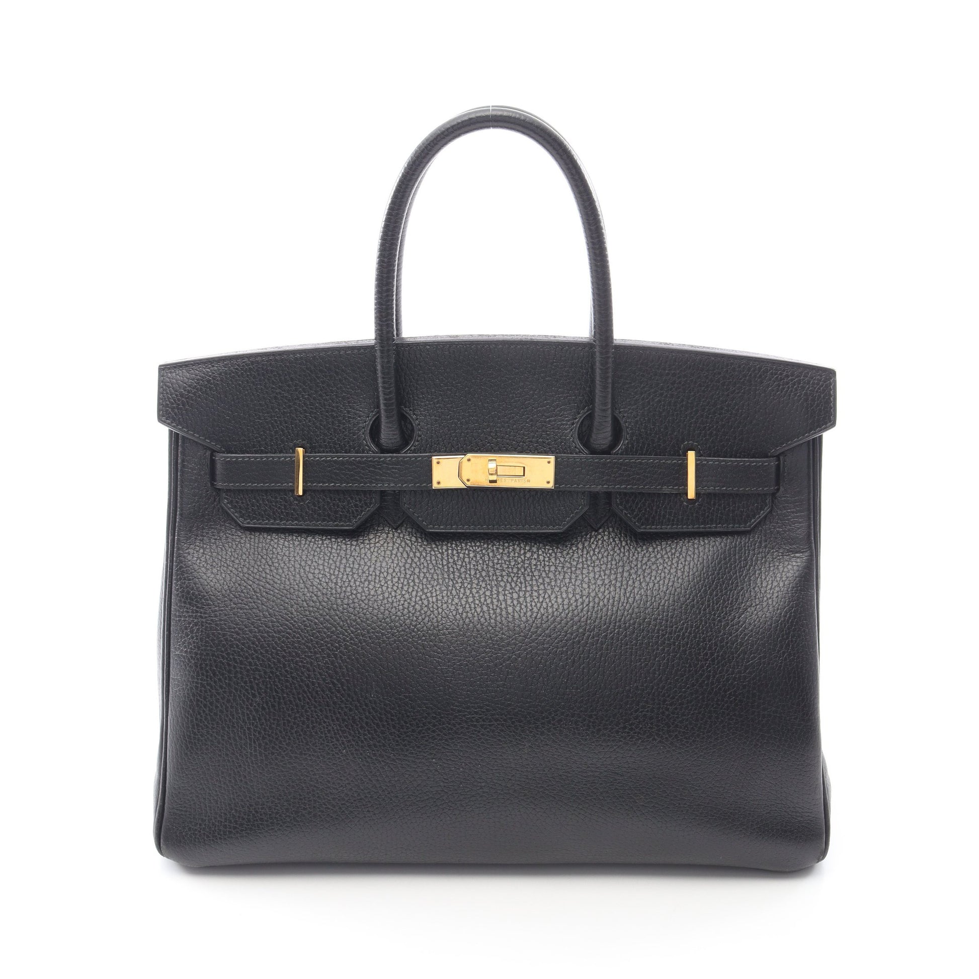 バーキン35 ハンドバッグ アルデンヌ ブラック ゴールド金具 ○W刻印 エルメス バッグ HERMES