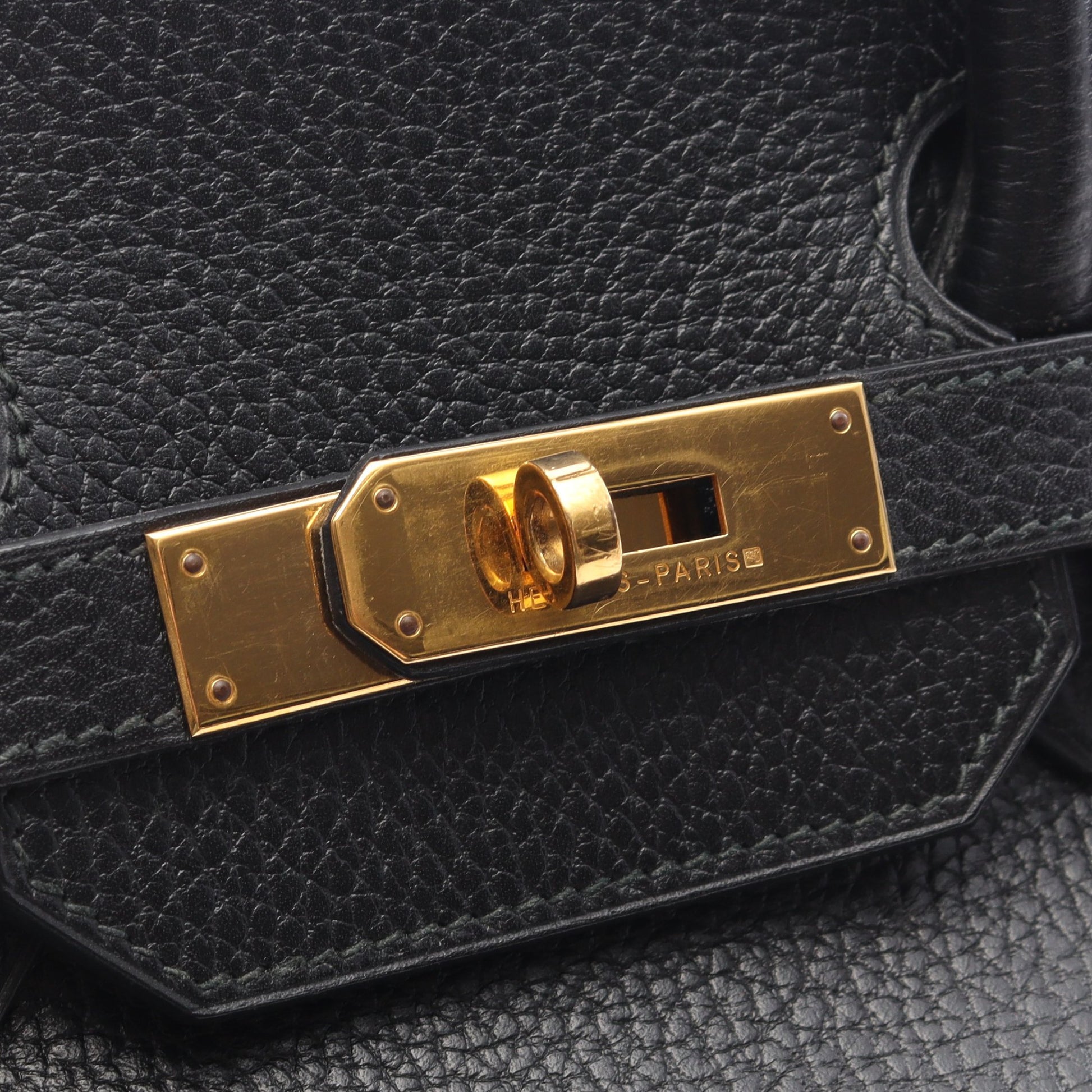 バーキン35 ハンドバッグ アルデンヌ ブラック ゴールド金具 ○W刻印 エルメス バッグ HERMES