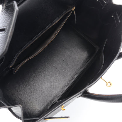 バーキン35 ハンドバッグ アルデンヌ ブラック ゴールド金具 ○W刻印 エルメス バッグ HERMES