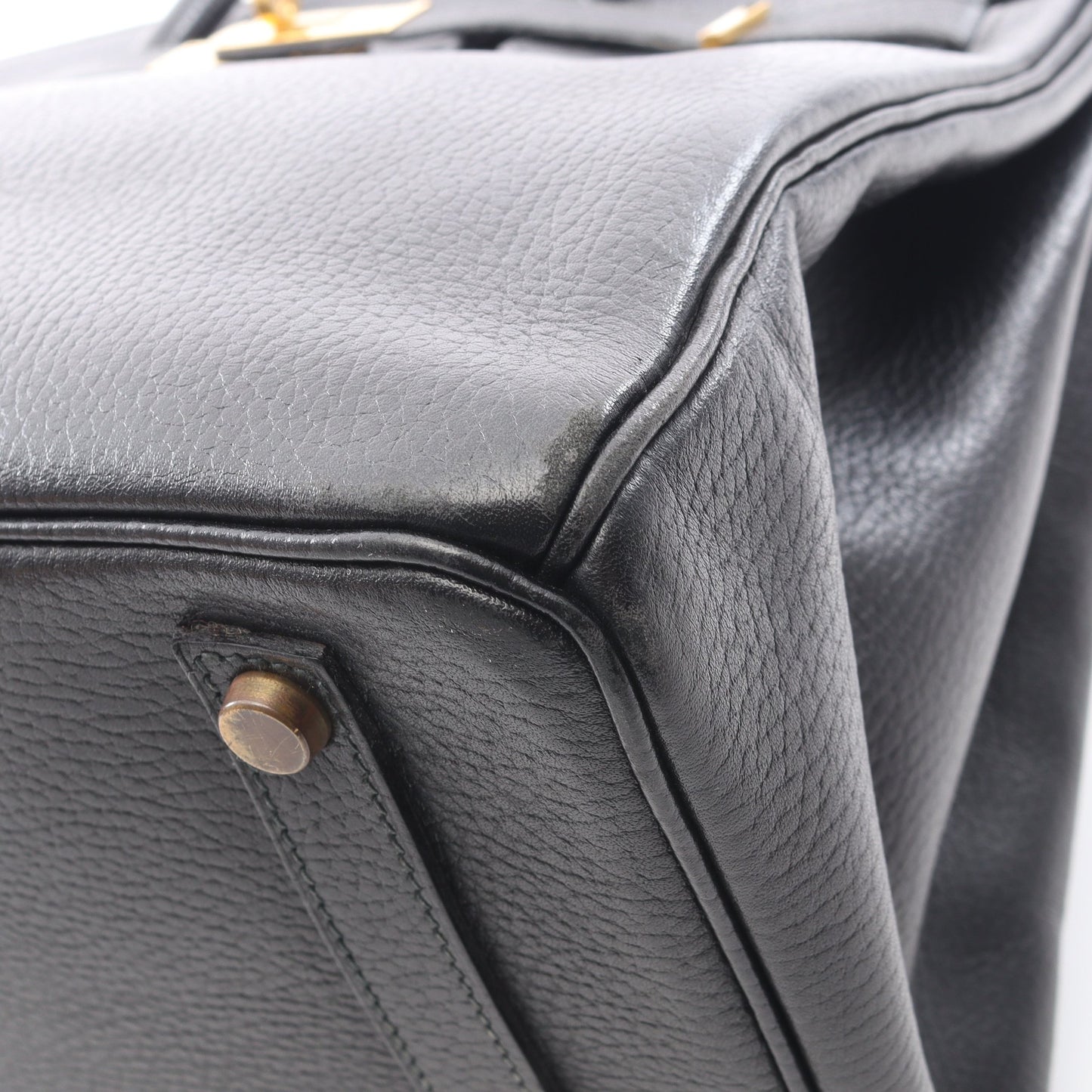 バーキン35 ハンドバッグ アルデンヌ ブラック ゴールド金具 ○W刻印 エルメス バッグ HERMES