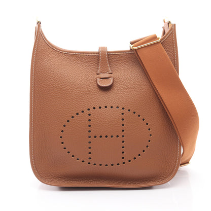 エヴリン 3 トロワ PM ゴールド ショルダーバッグ トリヨンクレマンス ブラウン ゴールド金具 K刻印 エルメス バッグ HERMES