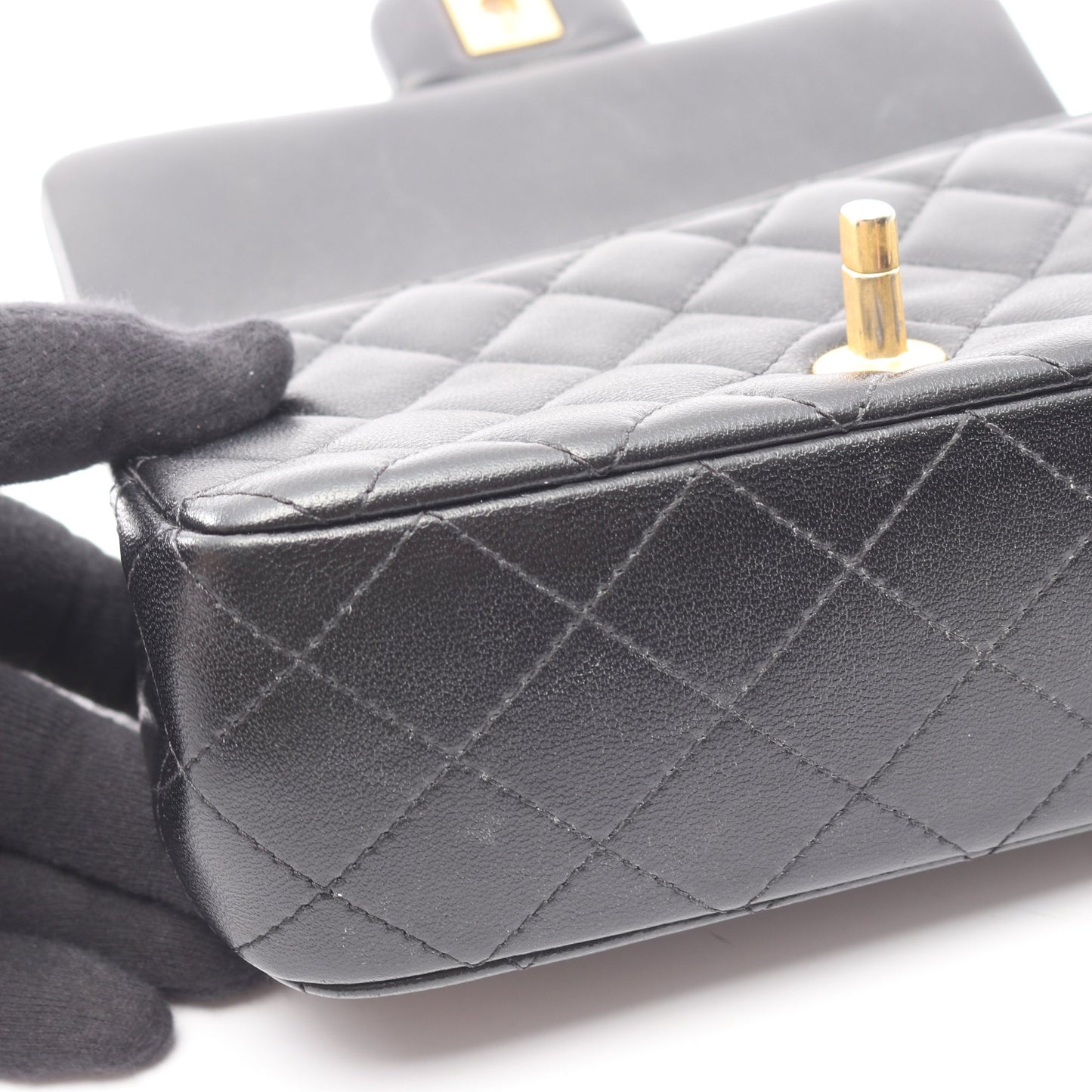 マトラッセ チェーンショルダーバッグ ラムスキン ブラック ゴールド金具 シャネル バッグ CHANEL
