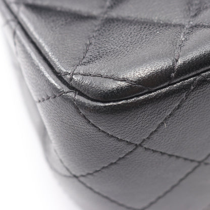 マトラッセ チェーンショルダーバッグ ラムスキン ブラック ゴールド金具 シャネル バッグ CHANEL