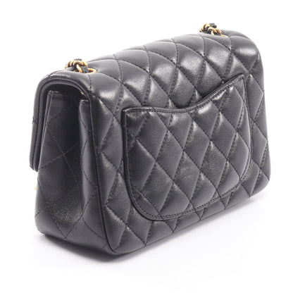 マトラッセ チェーンショルダーバッグ ラムスキン ブラック ゴールド金具 シャネル バッグ CHANEL